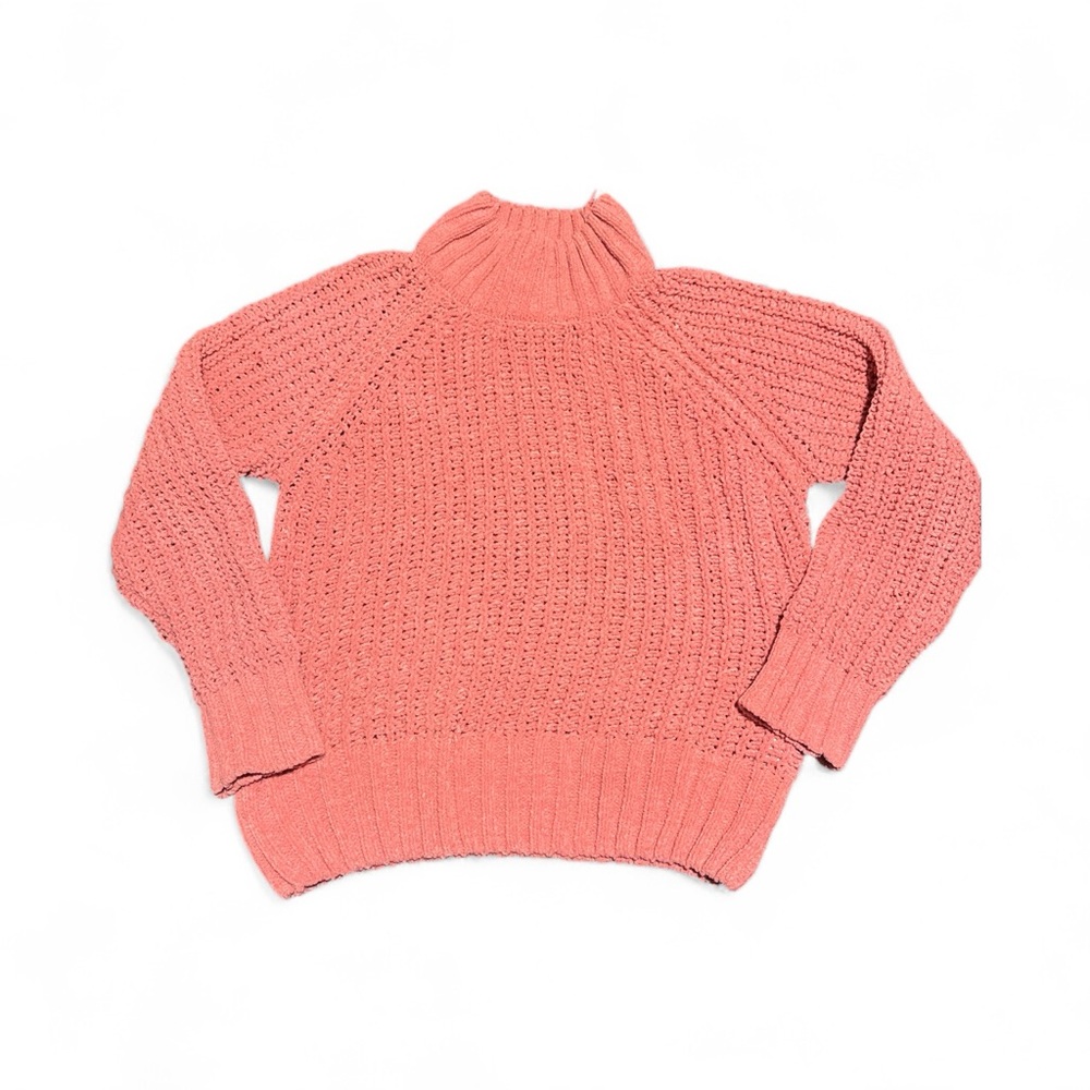 Pink Knit Turtleneck Sweater